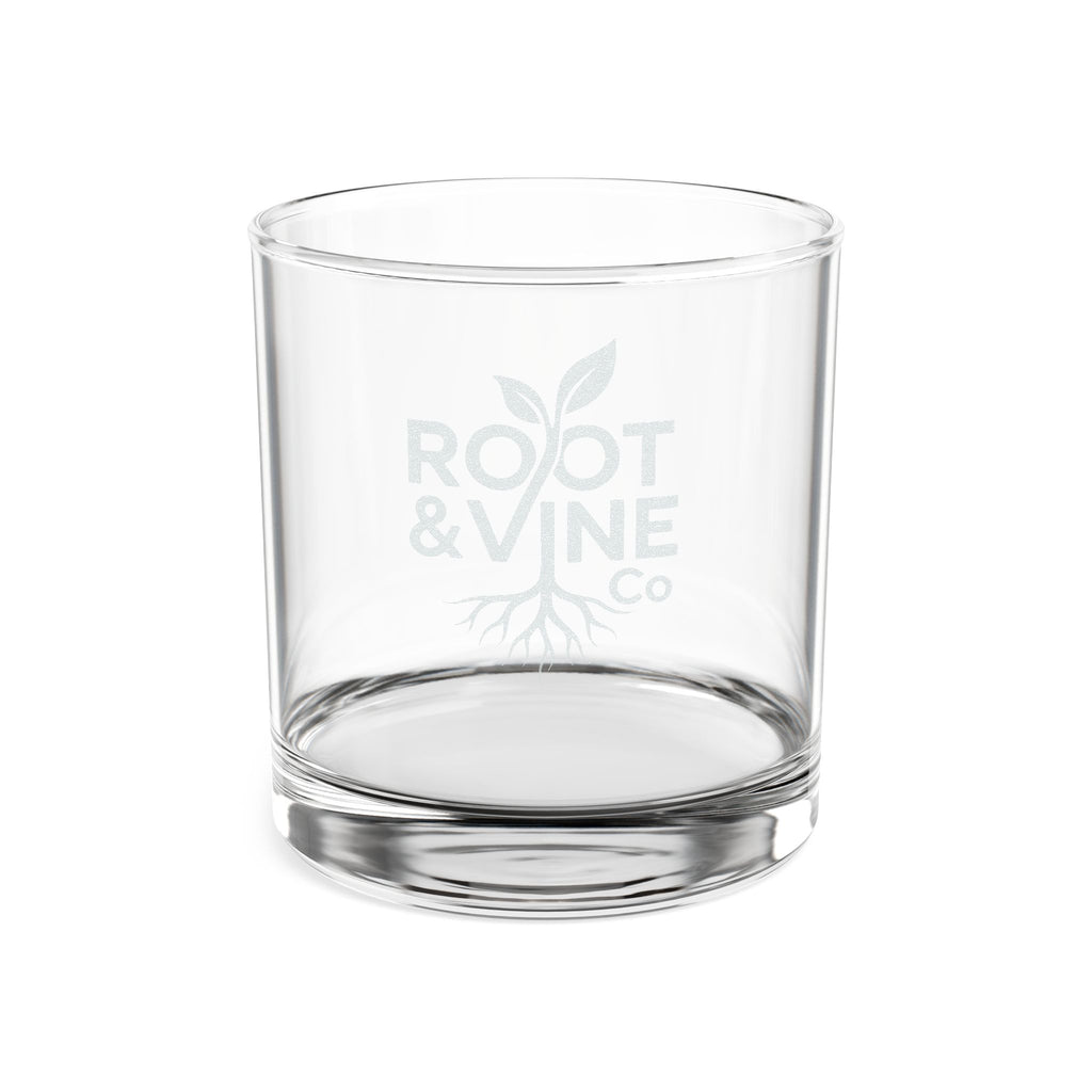 Engraved 10.5oz Whiskey Glass — Root & Vine Logo Rocks Glass