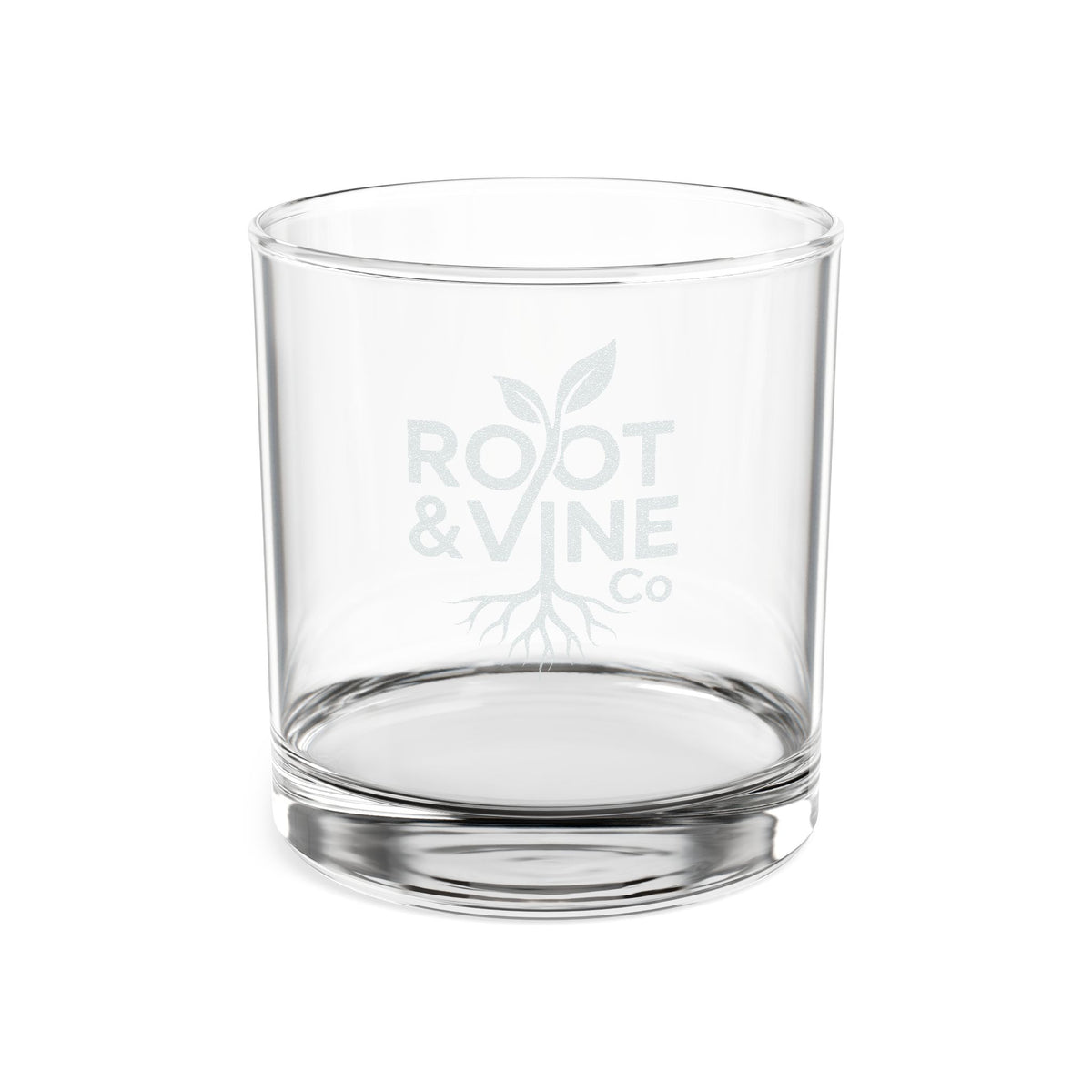 Engraved 10.5oz Whiskey Glass — Root & Vine Logo Rocks Glass